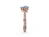 Rose gold Fancy Blue Heart  Solitaire Pavé Band Prong Setting Ring_22