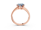 Rose gold Fancy Blue Heart  Solitaire Pavé Band Prong Setting Ring_23