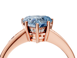 Rose gold Fancy Blue Heart  Solitaire Pavé Band Prong Setting Ring_24