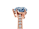 Rose gold Fancy Blue Heart  Solitaire Pavé Band Prong Setting Ring_25