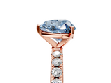 Rose gold Fancy Blue Heart  Solitaire Pavé Band with Four-Prong Setting_161