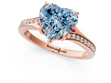 Rose gold Fancy Blue Heart  Solitaire Pavé Band with Four-Prong Setting_29