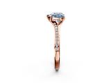Rose gold Fancy Blue Heart  Solitaire Pavé Band with Four-Prong Setting_30