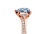 Rose gold Fancy Blue Heart  Solitaire Pavé Band with Four-Prong Setting_33