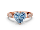 Rose gold Fancy Blue Heart  Solitaire Pavé Diamond Engagement Ring with Four-Prong Setting_152