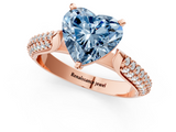 Rose gold Fancy Blue Heart  Solitaire Pavé Diamond Engagement Ring with Four-Prong Setting_153