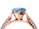 Rose gold Fancy Blue Heart  Solitaire Pavé Diamond Engagement Ring with Four-Prong Setting_156