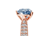 Rose gold Fancy Blue Heart  Solitaire Pavé Diamond Engagement Ring with Four-Prong Setting_157