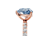 Rose gold Fancy Blue Heart  Solitaire Pavé Diamond Engagement Ring with Four-Prong Setting_44
