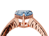 Rose gold Fancy Blue Heart  Solitaire Pavé Diamond Milgrain Engagement Ring with Four-Prong Setting_7