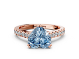 Rose gold Fancy Blue Heart  Solitaire Pave Diamond Engagement Ring with Prong Setting_20