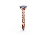 Rose gold Fancy Blue Heart  Solitaire Pave Diamond Engagement Ring with Prong Setting_22