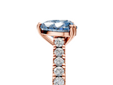 Rose gold Fancy Blue Heart  Solitaire Pave Diamond Engagement Ring with Prong Setting_25