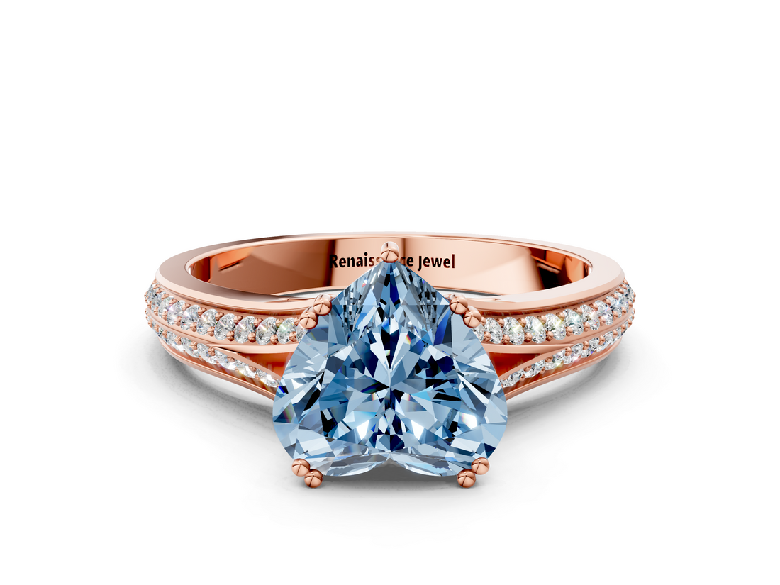 Rose gold Fancy Blue Heart  Solitaire Pave Split Shank Engagement Ring with Six-Prong Setting_37
