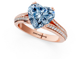 Rose gold Fancy Blue Heart  Solitaire Pave Split Shank Engagement Ring with Six-Prong Setting_38