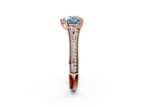 Rose gold Fancy Blue Heart  Solitaire Pave Split Shank Engagement Ring with Six-Prong Setting_39