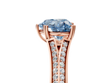 Rose gold Fancy Blue Heart  Solitaire Pave Split Shank Engagement Ring with Six-Prong Setting_42