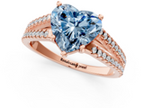Rose gold Fancy Blue Heart  Solitaire Split Shank Pavé Diamond Engagement Ring_387