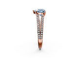 Rose gold Fancy Blue Heart  Solitaire Split Shank Pavé Diamond Engagement Ring_388