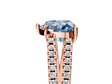 Rose gold Fancy Blue Heart  Solitaire Split Shank Pavé Diamond Engagement Ring_391