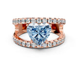 Rose gold Fancy Blue Heart  Solitaire Split Shank Pave Diamond Ring_48