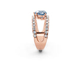 Rose gold Fancy Blue Heart  Solitaire Split Shank Pave Diamond Ring_50