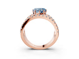 Rose gold Fancy Blue Heart  Solitaire Split Shank Pave Diamond Ring_51