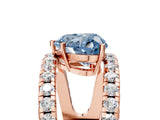 Rose gold Fancy Blue Heart  Solitaire Split Shank Pave Diamond Ring_53