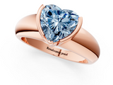 Rose gold Fancy Blue Heart  Solitaire Tension Set Diamond Ring with Wide Band_38