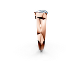 Rose gold Fancy Blue Heart  Solitaire Tension Set Diamond Ring with Wide Band_39