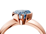 Rose gold Fancy Blue Heart  Solitaire Tension Set Diamond Ring with Wide Band_41