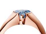 Rose gold Fancy Blue Heart  Solitaire Tension Set Diamond Ring_24