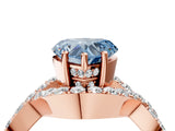 Rose gold Fancy Blue Heart  Solitaire Twist Band Pavé Diamond Engagement Ring_35