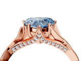 Rose gold Fancy Blue Heart  Solitaire Twist Band Six-Prong Setting 4