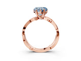Rose gold Fancy Blue Heart  Solitaire Twist Band with Pavé Accents and Four-Prong Setting_23