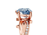 Rose gold Fancy Blue Heart  Solitaire Twist Band with Pavé Accents and Four-Prong Setting_25