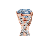 Rose gold Fancy Blue Heart  Solitaire Twist Band with Pavé Setting and Four-Prong Setting_22