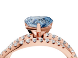 Rose gold Fancy Blue Heart  Solitaire Twist Band with Pavé Setting and Four-Prong Setting_85