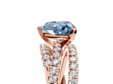 Rose gold Fancy Blue Heart  Solitaire Twist Band with Pavé Setting and Four-Prong Setting_86