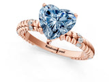 Rose gold Fancy Blue Heart  Solitaire Twisted Band Prong Set Engagement Ring_62