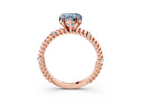 Rose gold Fancy Blue Heart  Solitaire Twisted Band Prong Set Engagement Ring_64