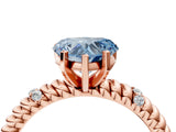 Rose gold Fancy Blue Heart  Solitaire Twisted Band Prong Set Engagement Ring_65