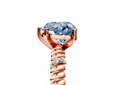 Rose gold Fancy Blue Heart  Solitaire Twisted Band Prong Set Engagement Ring_66