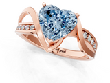 Rose gold Fancy Blue Heart  Solitaire Twisted Band with Prong Setting_4