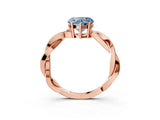 Rose gold Fancy Blue Heart  Solitaire Twisted Pave Diamond Ring with Four-Prong Setting_83