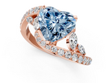 Rose gold Fancy Blue Heart  Solitaire with Pavé Twist Band and Four-Prong Setting_65