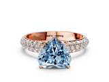 Rose gold Fancy Blue Heart  Solitaire with Pave Band and Four-Prong Setting_3