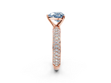Rose gold Fancy Blue Heart  Solitaire with Pave Band and Four-Prong Setting_5
