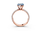 Rose gold Fancy Blue Heart  Solitaire with Pave Band and Four-Prong Setting_6