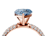 Rose gold Fancy Blue Heart  Solitaire with Pave Band and Four-Prong Setting_7